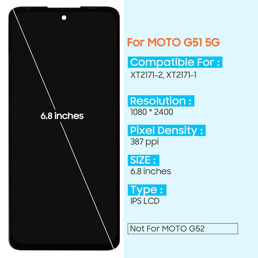 ピパさん専用　Motorola Moto G51 Amazon.com: for Motorola Moto G51 5G XT2171 Screen